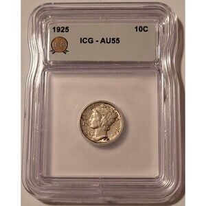 1925 Mercury Dime AU55 ICG